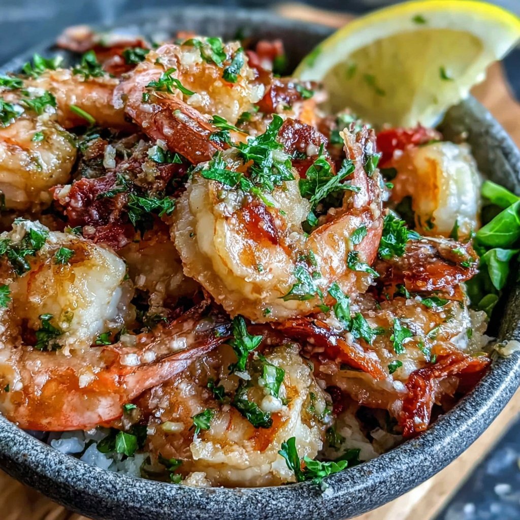Healthy Lemon Garlic Shrimp Bowl