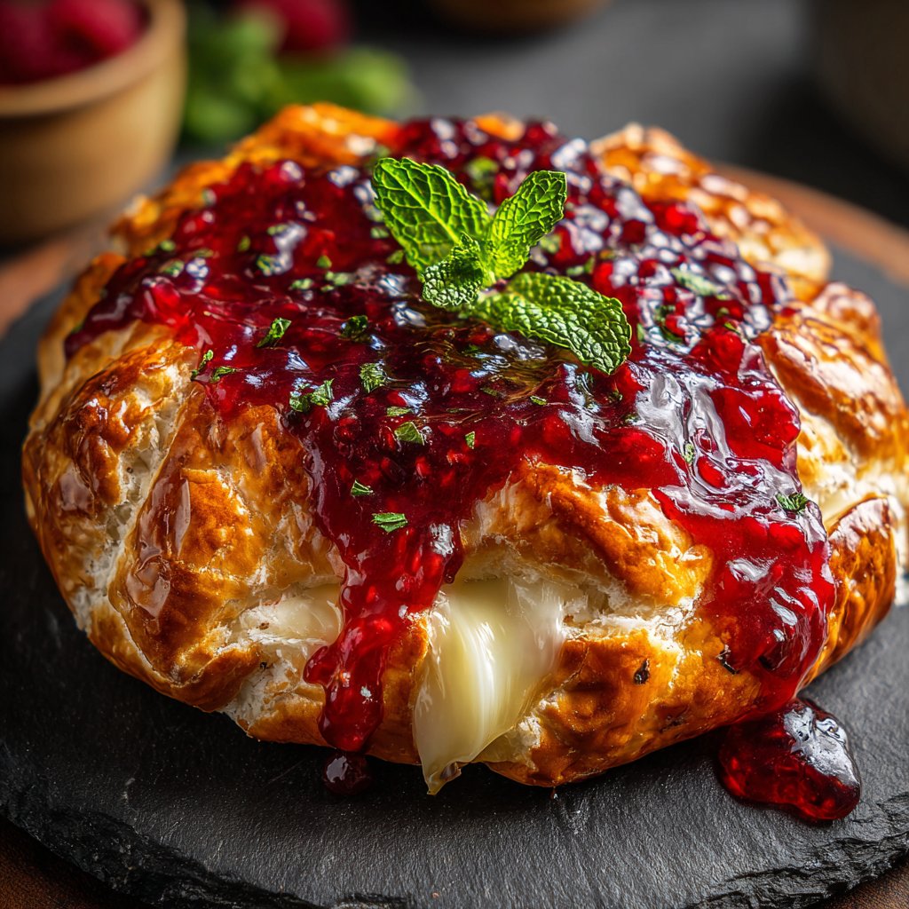Baked Brie with Raspberry Jam