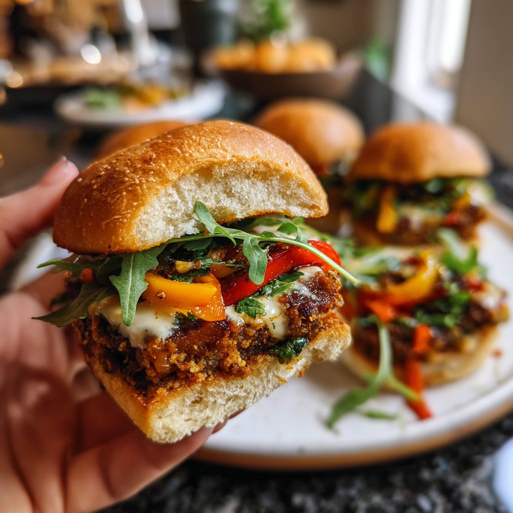 Veggie Sliders with Garlic Aioli