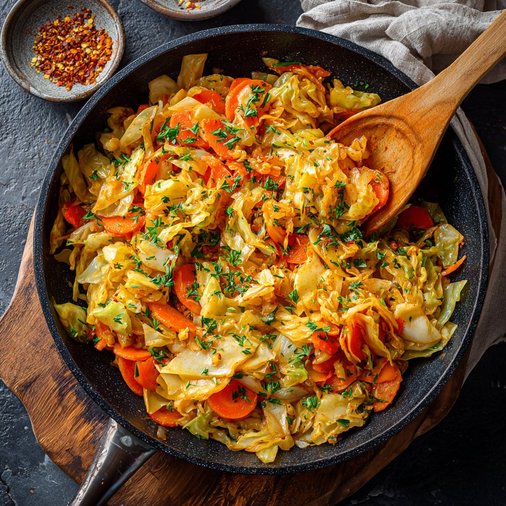 Jamaican Cabbage and Carrot Skillet